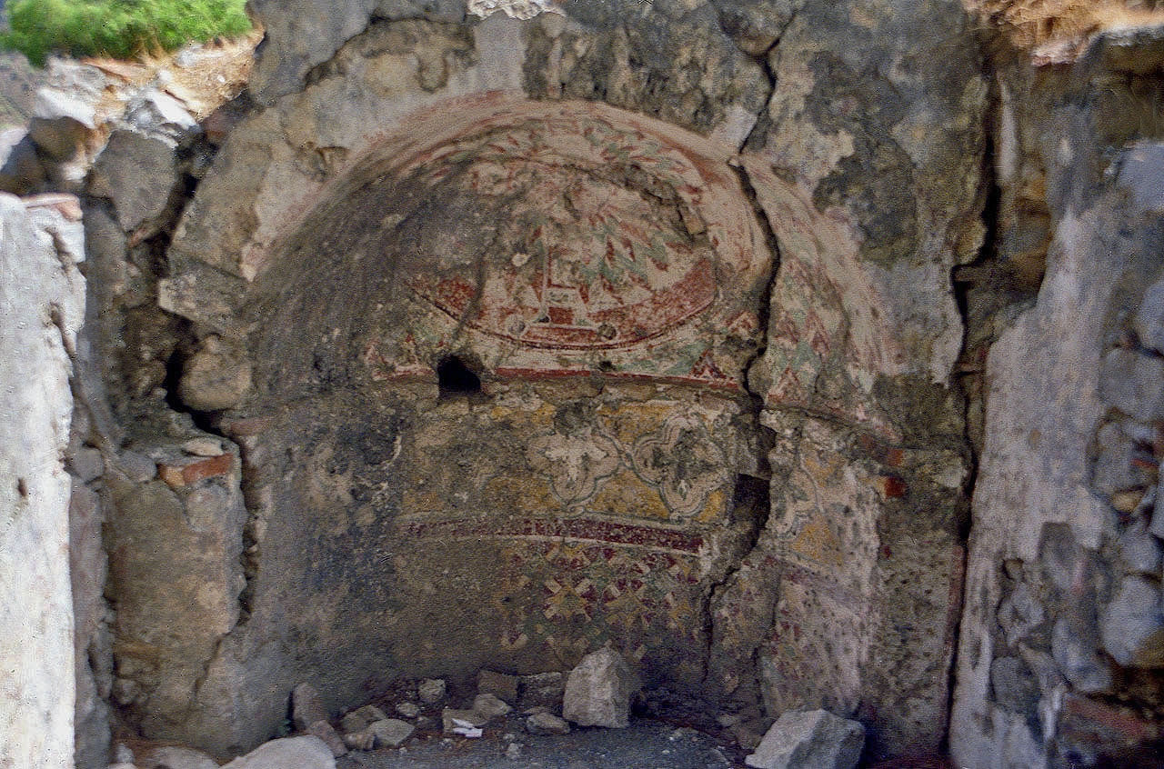 29.08.1995 | Kirche | Freskendetail der byzantin. Kirchenruine